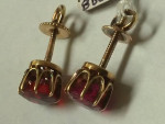 14k Yellow Gold Antique Ruby stud Earrings