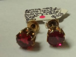 14k Yellow Gold Antique Ruby stud Earrings