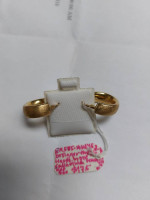 14k Yellow Gold Designer Huggie Hoop Earrings