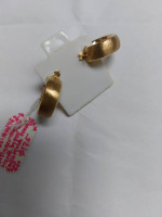 14k Yellow Gold Designer Huggie Hoop Earrings
