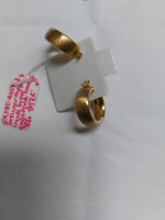 14k Yellow Gold Designer Huggie Hoop Earrings