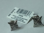 Sterling Silver Bridge Diamond Stud Earrings