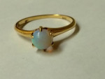14k Yellow Gold Solitaire Opal Cabochon  1.0ctw Ladies Ring