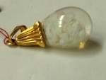 14k Yellow Gold Opal Globe 8x4 mm in size
