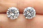 $ Drop: New Moissanite Round Stud Earrings 2 ctw