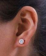 $ Drop: New Moissanite Round Stud Earrings 2 ctw
