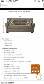 like new (ASHLEY) FULL sofa sleeper