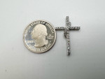 Ladies 1/4TCW Diamond 10k White Gold 1” Cross Pendant 11046852