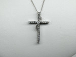 Ladies 1/4TCW Diamond 10k White Gold 1” Cross Pendant 11046852