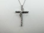 Ladies 1/4TCW Diamond 10k White Gold 1” Cross Pendant 11046852
