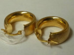 14 Kt Yellow Gold Designer Hoop Earrings Huggies by OTC 18 mm Size