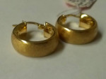 14 Kt Yellow Gold Designer Hoop Earrings Huggies by OTC 18 mm Size