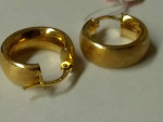 14 Kt Yellow Gold Designer Hoop Earrings Huggies by OTC 18 mm Size