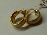 14 Kt Yellow Gold Designer Hoop Earrings Huggies by OTC 18 mm Size