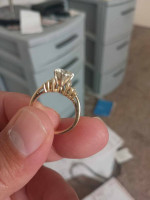 2.1 carat diamond ring w/ gold band & 0.5 carat Marquise cut side ston