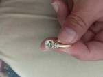 2.1 carat diamond ring w/ gold band & 0.5 carat Marquise cut side ston