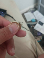 2.1 carat diamond ring w/ gold band & 0.5 carat Marquise cut side ston