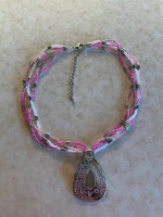 Pink Silver Necklace