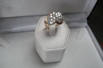 14K GOLD 1.0ct DIAMOND CLUSTER SWIRL DESIGN RING Sz.5 LOCAL ESTATE Pc