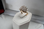 14K GOLD 1.0ct DIAMOND CLUSTER SWIRL DESIGN RING Sz.5 LOCAL ESTATE Pc