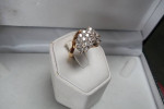 14K GOLD 1.0ct DIAMOND CLUSTER SWIRL DESIGN RING Sz.5 LOCAL ESTATE Pc