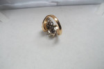 14K GOLD 1.0ct DIAMOND CLUSTER SWIRL DESIGN RING Sz.5 LOCAL ESTATE Pc