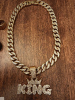 Men's jeweled necklace and bracelet