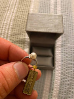 Real Pearl, White Gold 585 Diamond Ring size 6.5