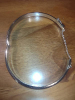 Sterling silver scalloped bangle bracelet