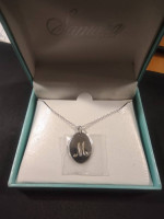 Silver necklace with M pendant