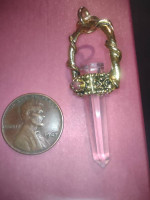 Crystal pendant with ruby.