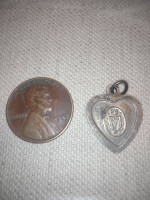 Sterling silver heart pendant/charm virgin mary
