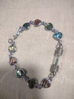 Silver bracelet with hearts