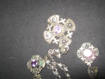 Silver Jerusalem or Celtic  Cross Necklace and Earrings
