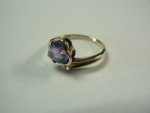 10K gold Amethyst Ring Heart shaped VG condition 5.25 size