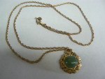Antique Jade 10K Gold Pendant Beautiful