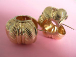 14K Gold Earrings retro natural Ocean shell design gorgeous