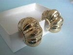 14K Gold Earrings retro natural Ocean shell design gorgeous
