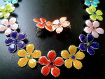 beautiful enamel necklace + earrings