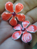 beautiful enamel necklace + earrings