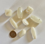 Genuine Polished Agate Eight (8) Shiny Clear/White Gem Stones
