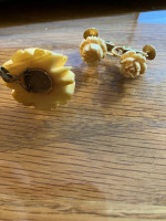 Van Dell 1/20 12K gold filled rose clip on earings and pendant
