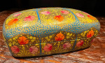 Paper Mache Trinket Box Handmade Hand-painted Kashmir India with 5 Egg
