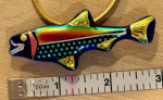 Dichroic Glass Salmon Pin/Necklace and Earrings from Pike Place Market