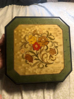 Inlaid floral jewelry music box “ I will always love you”