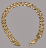 Gold chain 10k solid yellow cuban curb link bracelet 9 in 8.4 mm 18.8