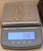 Gold chain 10k solid yellow cuban curb link bracelet 9 in 8.4 mm 18.8