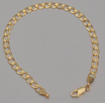 Gold chain 10k solid yellow cuban curb link bracelet 8 in 4.8 mm 4.6 g