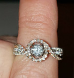 14K Two Tone Diamond Engagement Ring