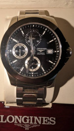 Longines Conquest Chronograph L3.661.4 Automatic Black Dial Stainless